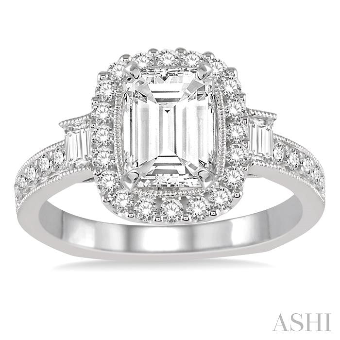 1/2 Ctw Diamond Semi-Mount Engagement Ring in 14K White Gold