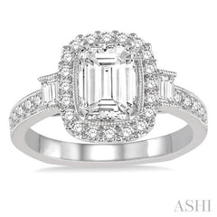 1/2 Ctw Diamond Semi-Mount Engagement Ring in 14K White Gold