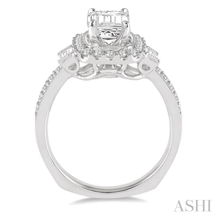 1/2 Ctw Diamond Semi-Mount Engagement Ring in 14K White Gold