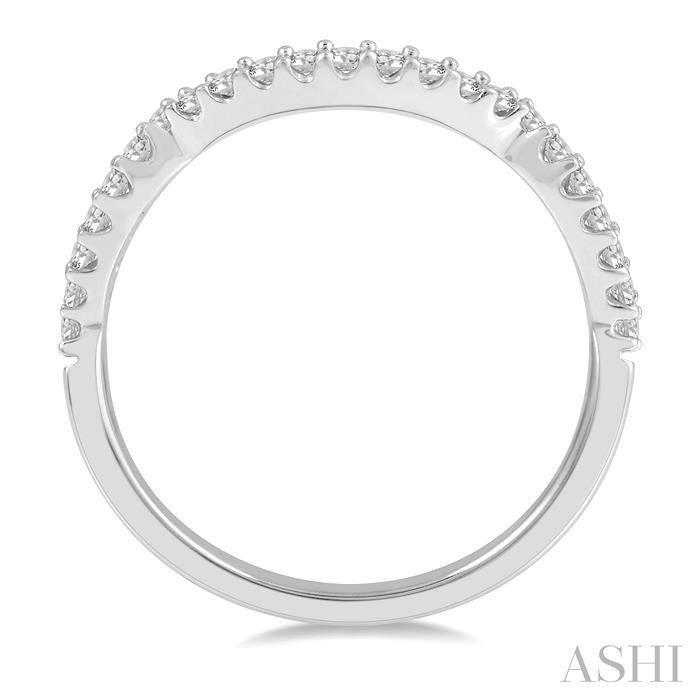 1/4 Ctw Triple Arch Round Cut Diamond Wedding Band in 14K White Gold