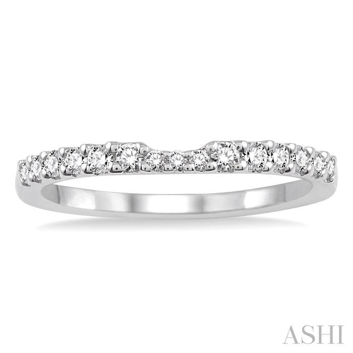 1/3 Ctw Round Cut Diamond Wedding Band in 14K White Gold