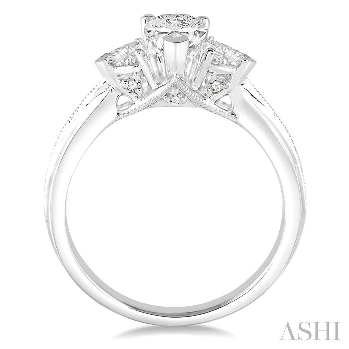 1/3 Ctw Diamond Semi-Mount Engagement Ring in 14K White Gold