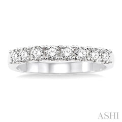 5/8 Ctw Round Cut Diamond Wedding Band in 14K White Gold