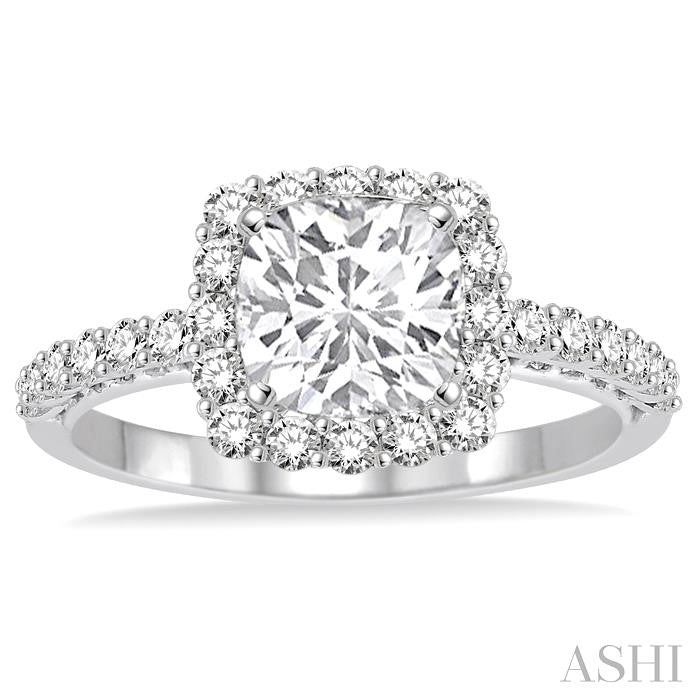 5/8 Ctw Diamond Semi-Mount Engagement Ring in 14K White Gold