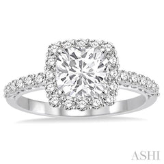 5/8 Ctw Diamond Semi-Mount Engagement Ring in 14K White Gold