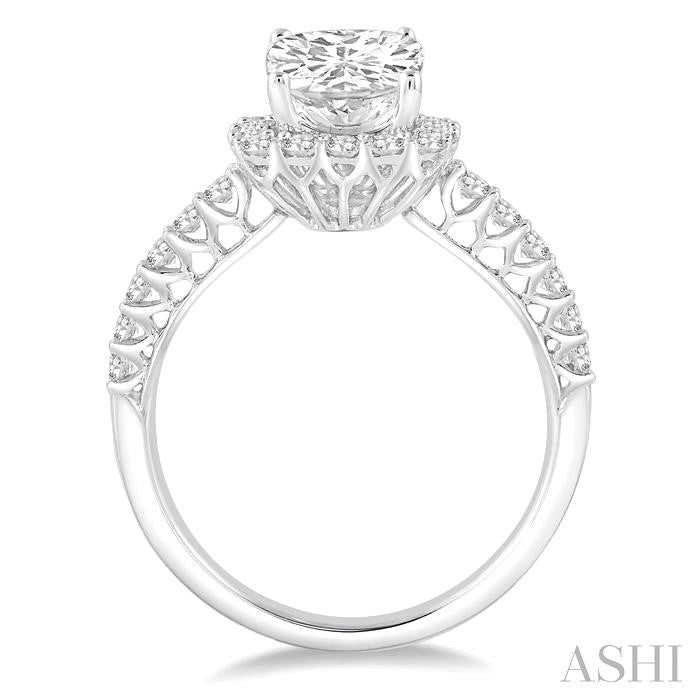 5/8 Ctw Diamond Semi-Mount Engagement Ring in 14K White Gold