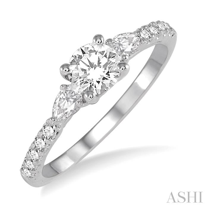3/8 Ctw Diamond Semi-Mount Engagement Ring in 14K White Gold