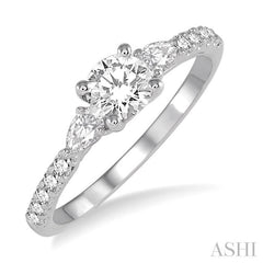 3/8 Ctw Diamond Semi-Mount Engagement Ring in 14K White Gold
