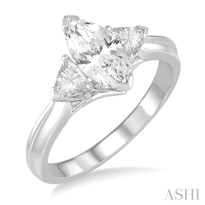 1/3 Ctw Diamond Semi-Mount Engagement Ring in 14K White Gold