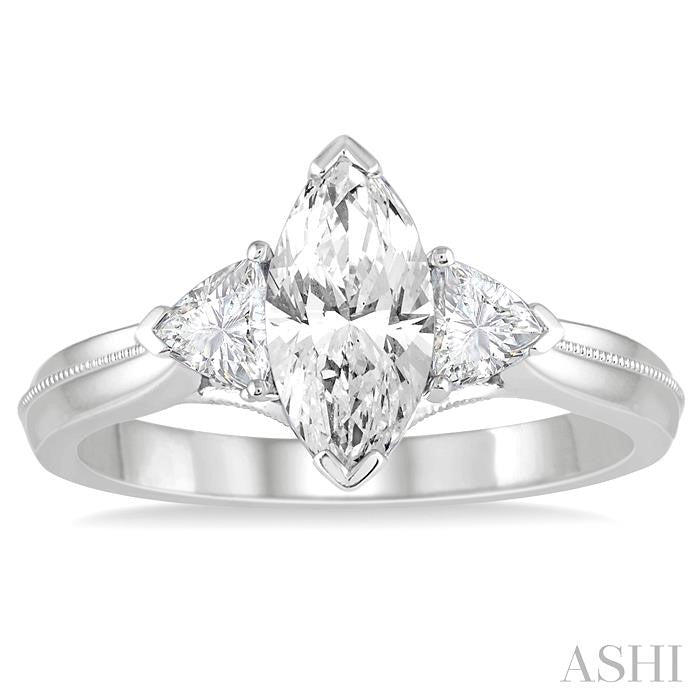1/3 Ctw Diamond Semi-Mount Engagement Ring in 14K White Gold