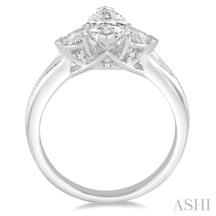 1/3 Ctw Diamond Semi-Mount Engagement Ring in 14K White Gold