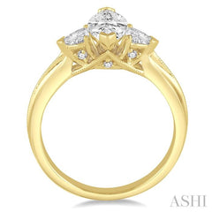 1/3 Ctw Diamond Semi-Mount Engagement Ring in 14K Yellow Gold