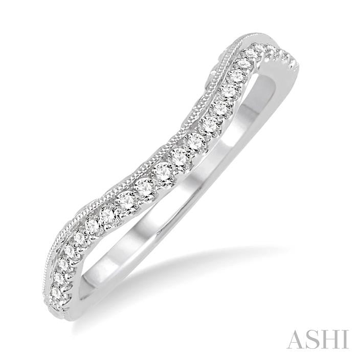 1/5 Ctw Round Cut Diamond Wedding Band in 14K White Gold