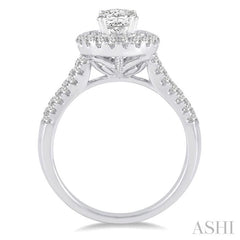 7/8 Ctw Diamond Semi-Mount Engagement Ring in 14K White Gold