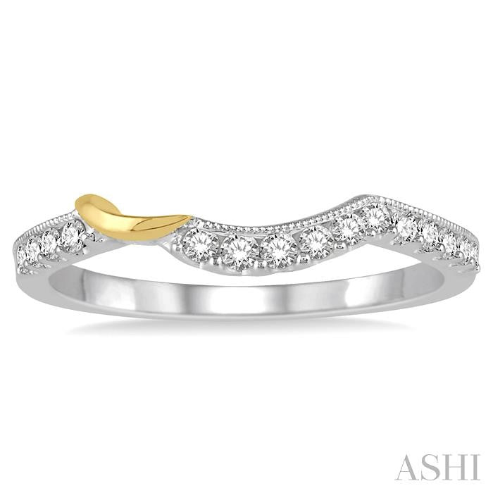 1/4 Ctw Round Diamond Wedding Band in 14K White and Yellow Gold