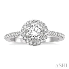 1/3 Ctw Round Cut Diamond Semi-Mount Engagement Ring in 14K White Gold