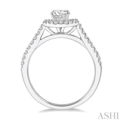 1/3 Ctw Round Cut Diamond Semi-Mount Engagement Ring in 14K White Gold