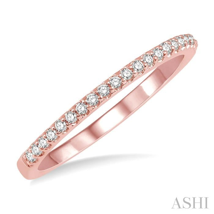 1/5 Ctw Round Cut Diamond Wedding Band in 14K Rose Gold