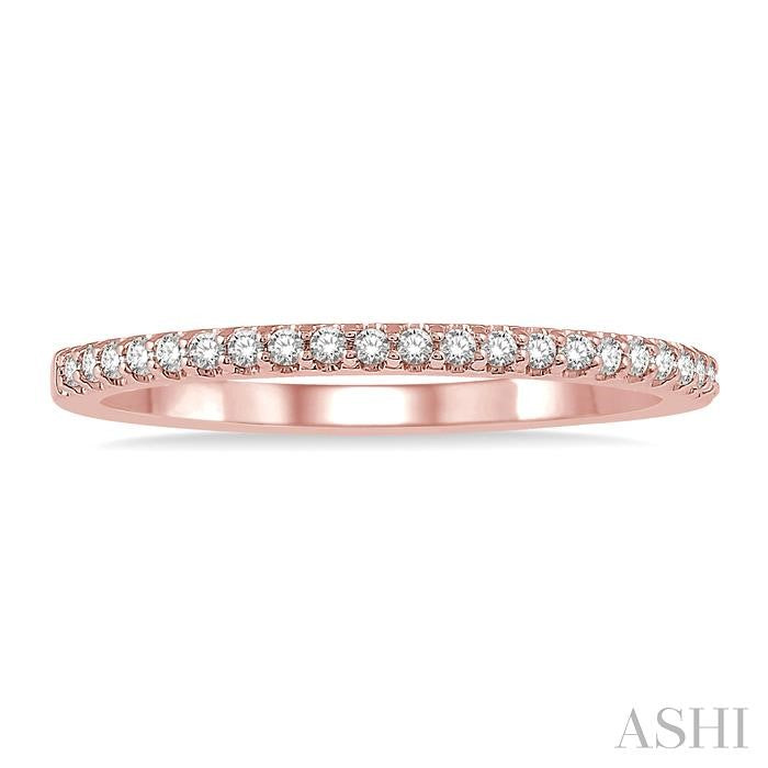 1/10 Ctw Round Cut Diamond Wedding Band in 14K Rose Gold
