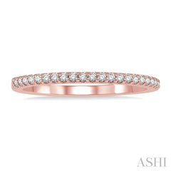 1/10 Ctw Round Cut Diamond Wedding Band in 14K Rose Gold