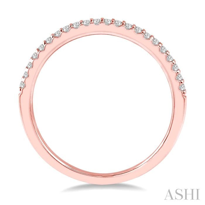 1/10 Ctw Round Cut Diamond Wedding Band in 14K Rose Gold