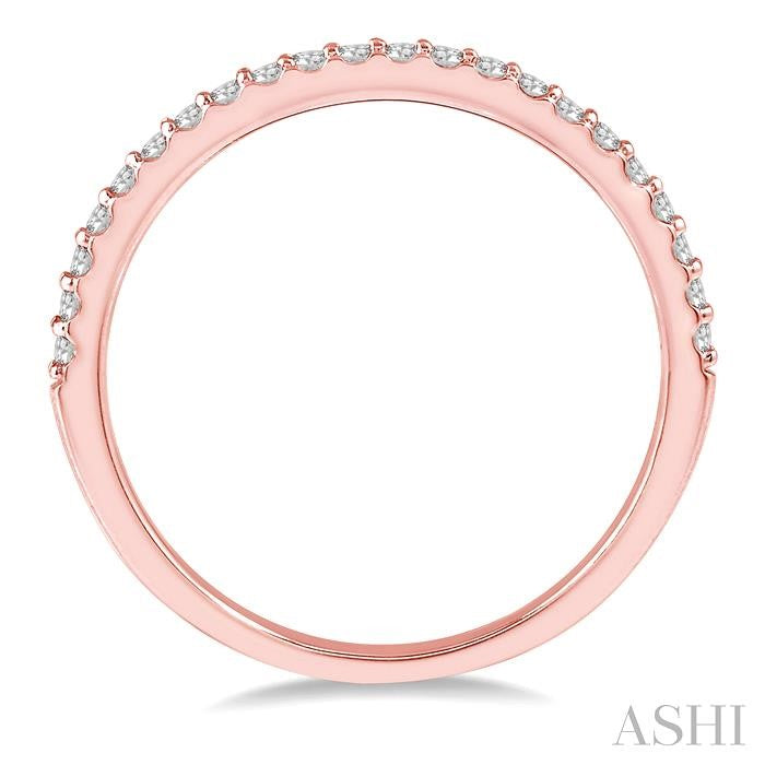 1/6 Ctw Round Cut Diamond Wedding Band in 14K Rose Gold