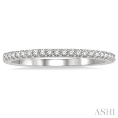 1/10 Ctw Round Cut Diamond Wedding Band in 14K White Gold