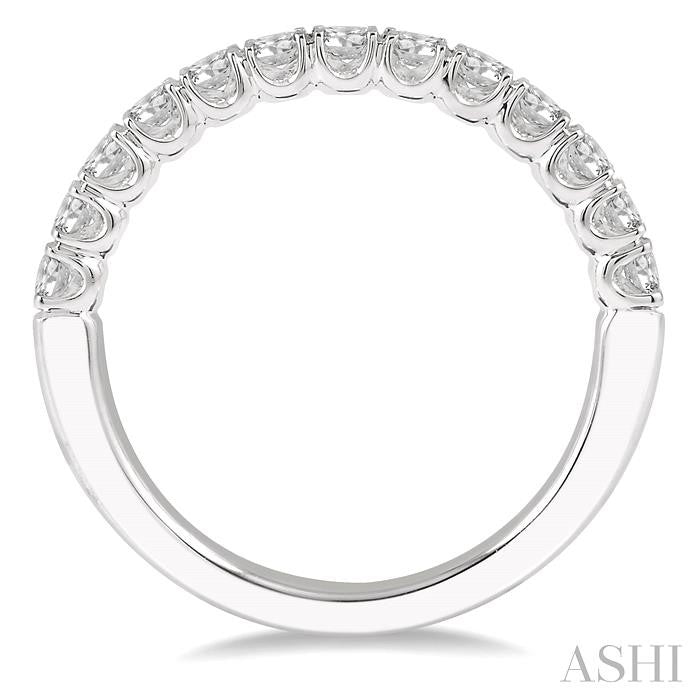 1 Ctw Round Cut Diamond Wedding Band in 14K White Gold