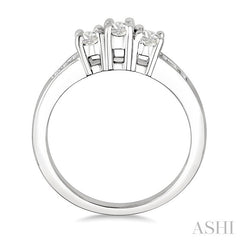 1/2 Ctw Nine Stone Round Cut Diamond Engagement Ring in 14K White Gold