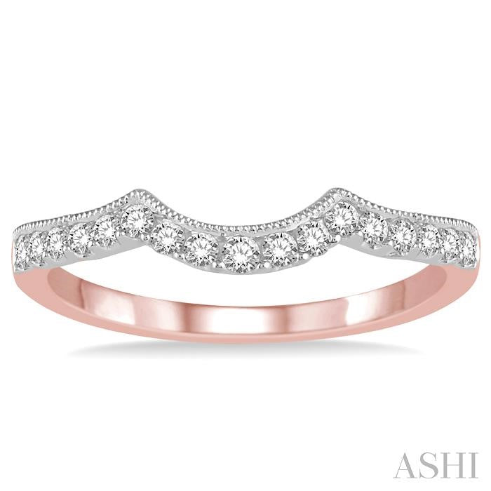 1/5 Ctw Round Diamond Wedding Band in 14K Rose and White Gold