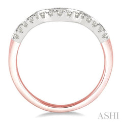 1/5 Ctw Round Diamond Wedding Band in 14K Rose and White Gold