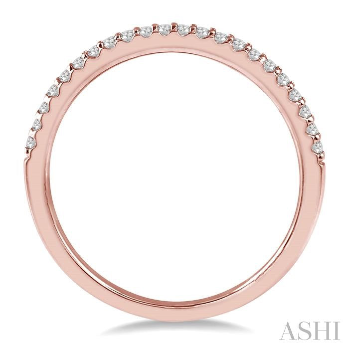 1/5 Ctw Round Cut Diamond Wedding Band in 14K Rose Gold