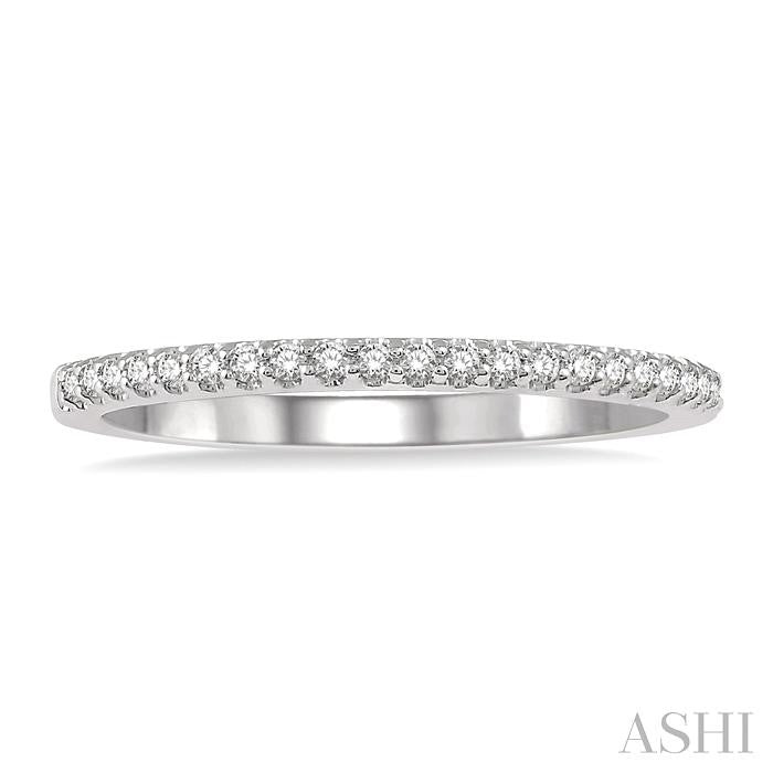 1/10 Ctw Round Cut Diamond Wedding Band in 14K White Gold