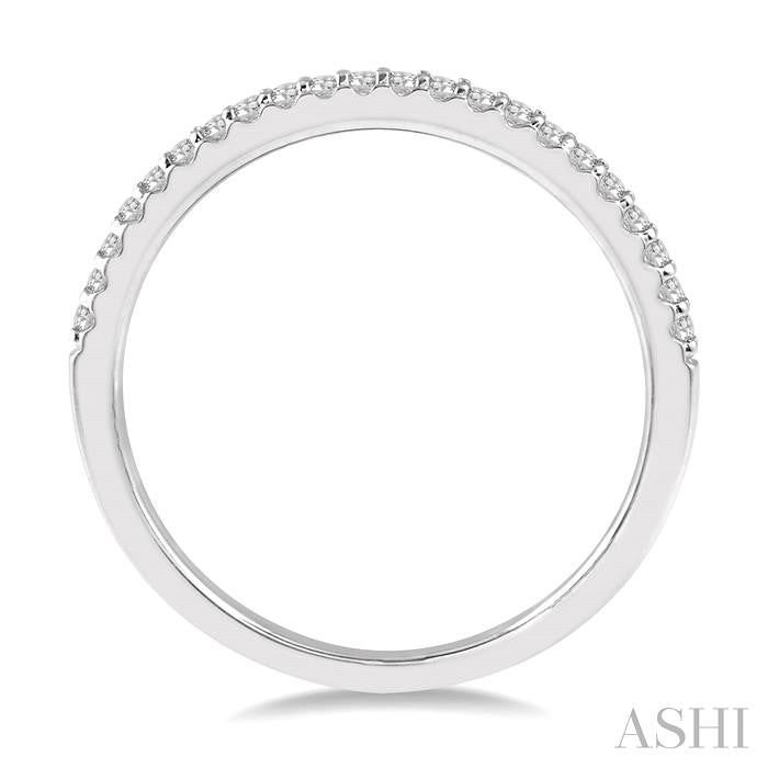1/10 Ctw Round Cut Diamond Wedding Band in 14K White Gold