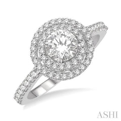 1/4 Ctw Semi-Mount Round Cut Diamond Engagement Ring in 14K White Gold