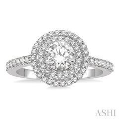 1/4 Ctw Semi-Mount Round Cut Diamond Engagement Ring in 14K White Gold