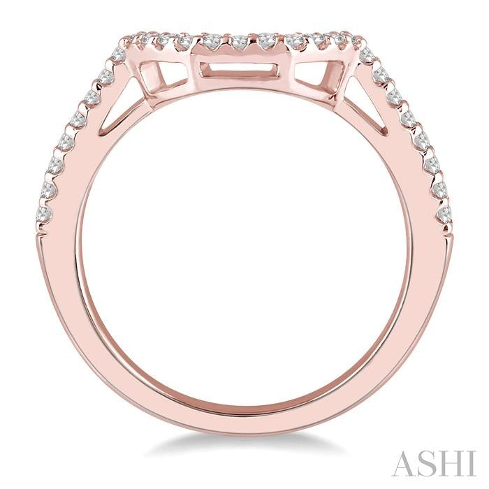 1/5 Ctw Round Cut Diamond Wedding Band in 14K Rose Gold