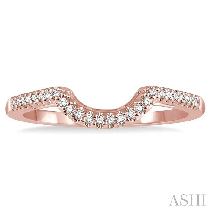 1/10 Ctw Round Cut Diamond Wedding Band in 14K Rose Gold