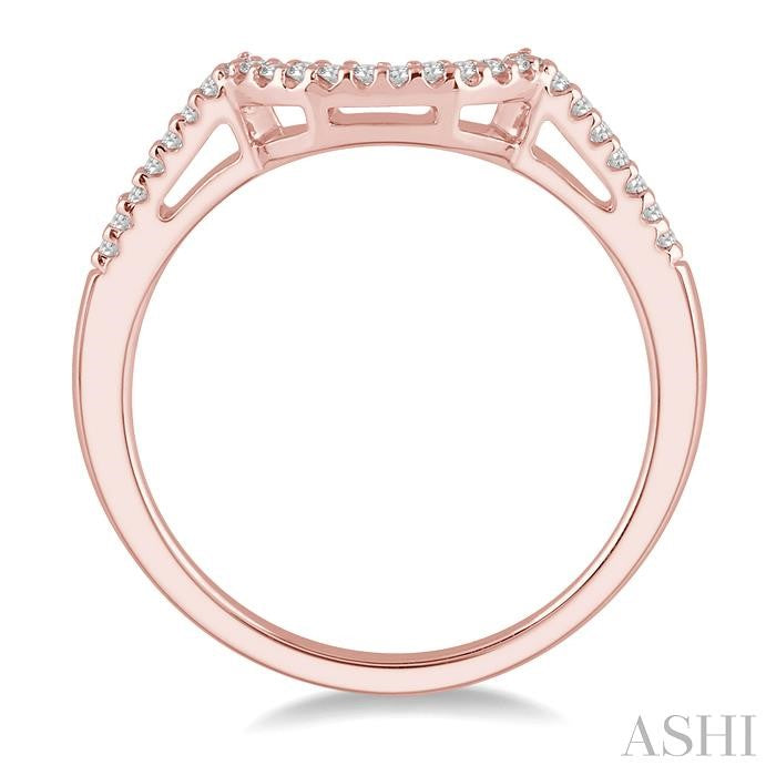 1/10 Ctw Round Cut Diamond Wedding Band in 14K Rose Gold