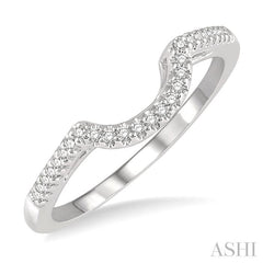 1/10 Ctw Round Cut Diamond Wedding Band in 14K White Gold