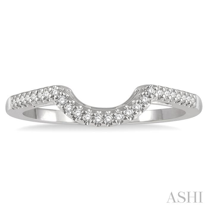 1/10 Ctw Round Cut Diamond Wedding Band in 14K White Gold