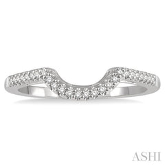1/10 Ctw Round Cut Diamond Wedding Band in 14K White Gold