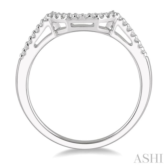 1/10 Ctw Round Cut Diamond Wedding Band in 14K White Gold