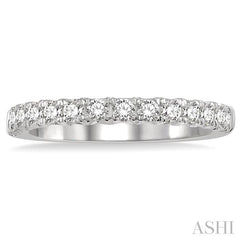 1 Ctw Round Cut Diamond Wedding Band in 14K White Gold