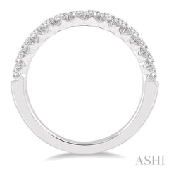 1 Ctw Round Cut Diamond Wedding Band in 14K White Gold