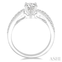 1/3 Ctw Round Diamond Semi-Mount Engagement Ring in 14K White Gold