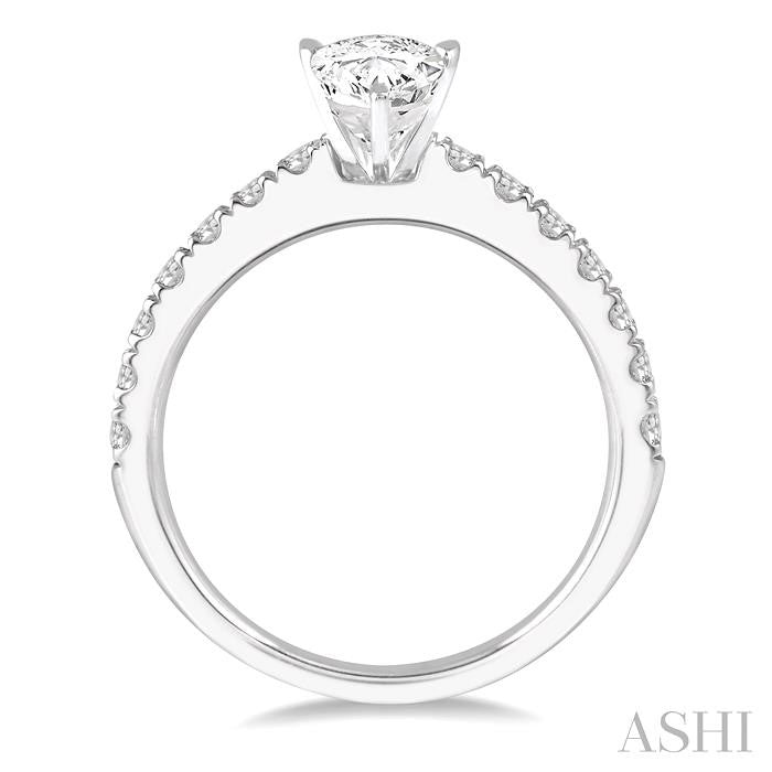 1/2 Ctw Semi-Mount Round Cut Diamond Engagement Ring in 14K White Gold