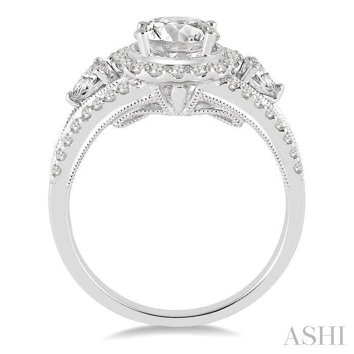 3/4 Ctw Diamond Semi-Mount Engagement Ring in 14K White Gold