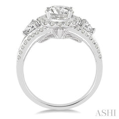 3/4 Ctw Diamond Semi-Mount Engagement Ring in 14K White Gold