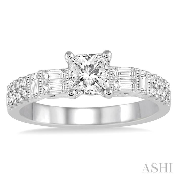 1/2 Ctw Diamond Semi-Mount Engagement Ring in 14K White Gold
